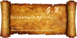 Goldschmid Márk névjegykártya